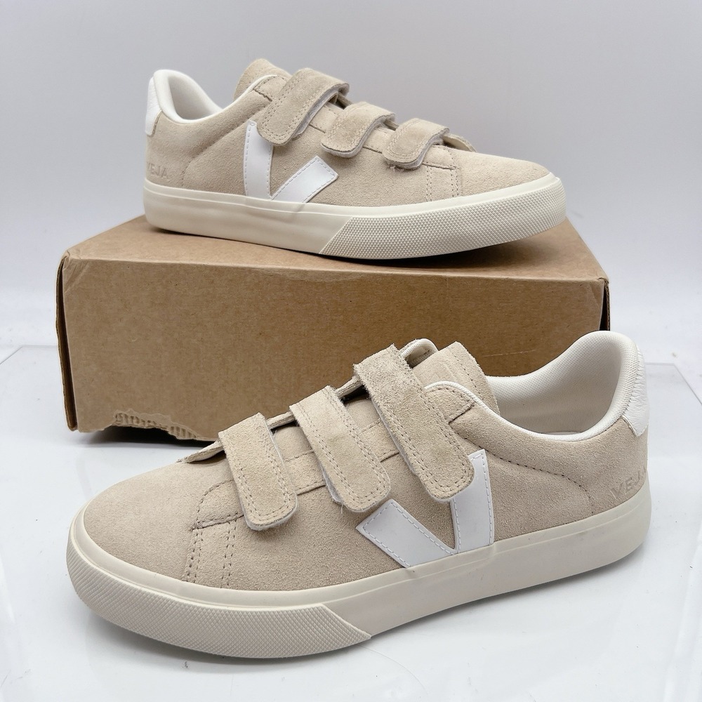 Veja Recife Women's Fashion Sneakers Casual Shoes Hook and Loop Almond White 8.5